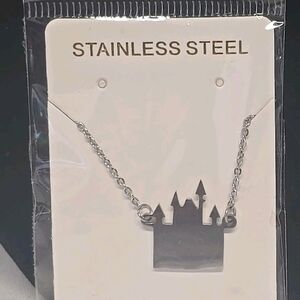 Disney Castle Silver Necklace Stainless Steel